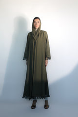 Mud Green Shawl collar Abaya