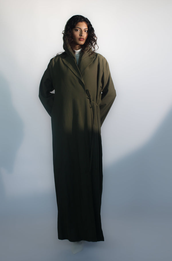Dark green Peak Lapel jacket abaya