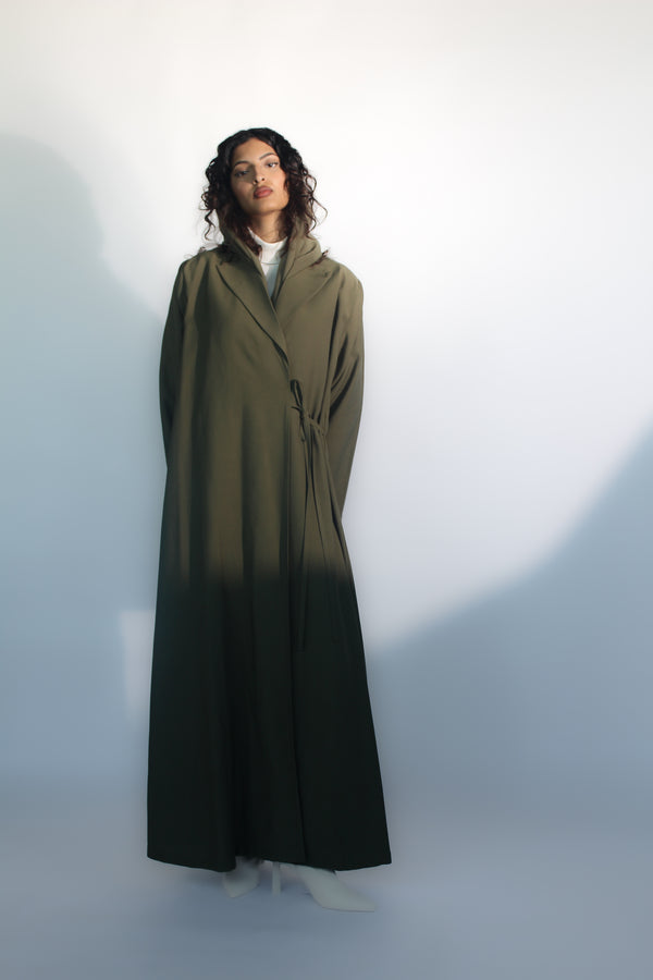 Dark green Peak Lapel jacket abaya