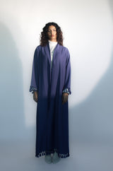 Indigo blue Shawl collar Abaya
