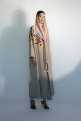 Beige Sunflower Garden Abaya