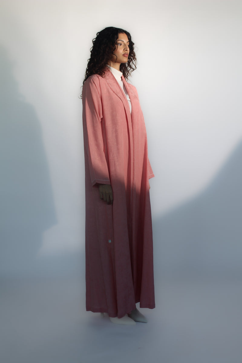 Pink tree printed Abaya