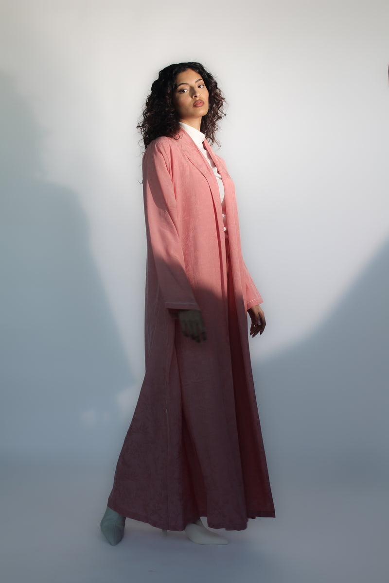 Pink tree printed Abaya