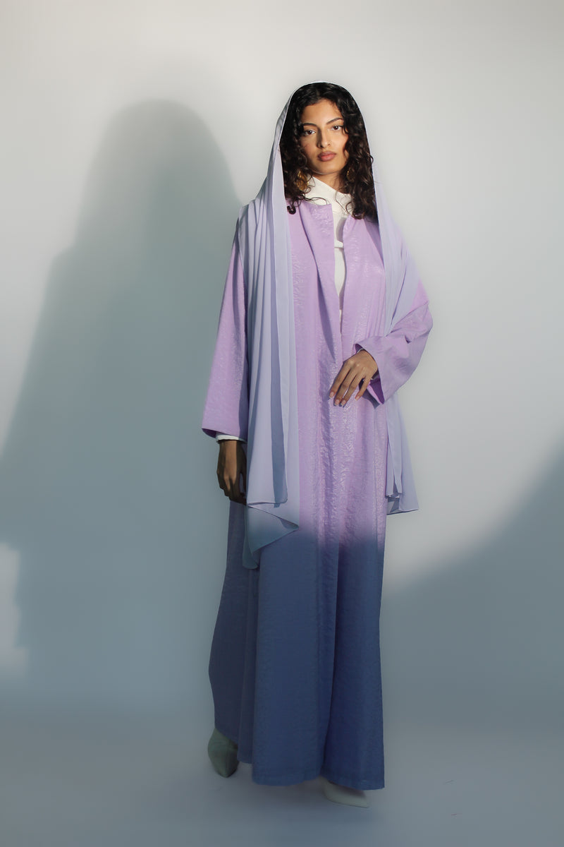 Round neck Abaya in Lavender