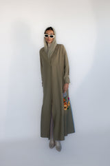 Olive Green Sunflower Garden Abaya