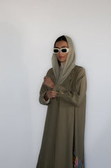 Olive Green Sunflower Garden Abaya