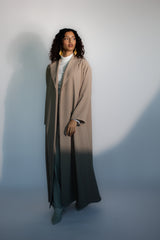 Dark beige Lapel jacket abaya