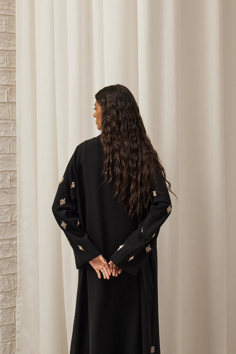 Jasmine Embroidery Abaya in Black
