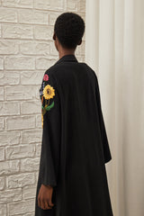 Sunflower Garden Abaya in Black